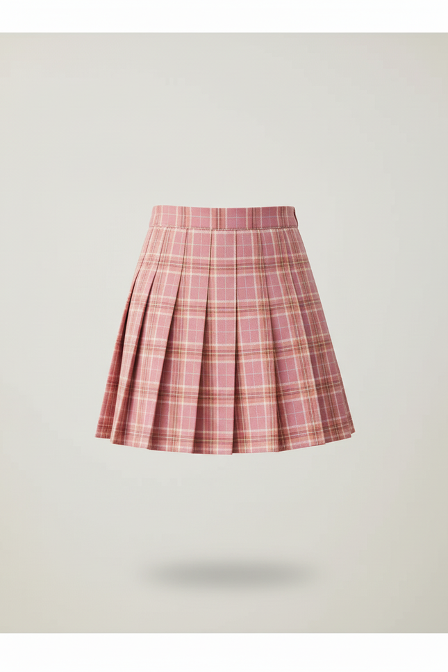 Jupe Plissée rose écossaise chic
