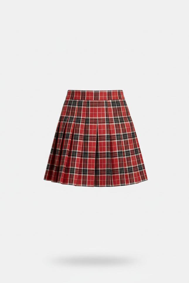 Jupe Plissée écossaise rouge collège