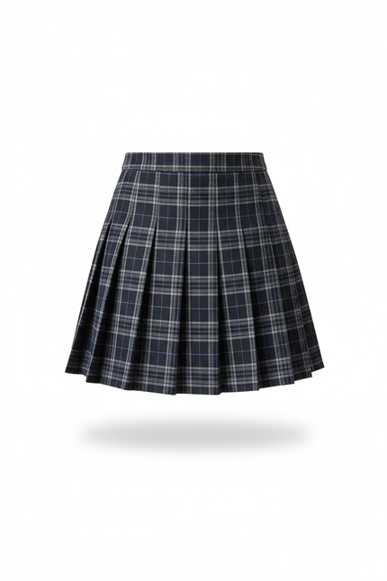 Jupe Plissée carreaux taille haute chic