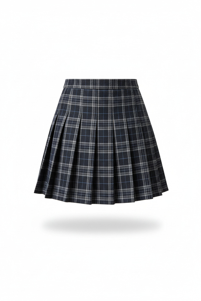 Jupe Plissée carreaux taille haute chic