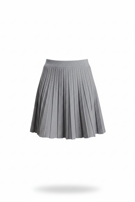 Jupe Plissée grise tricotée chic