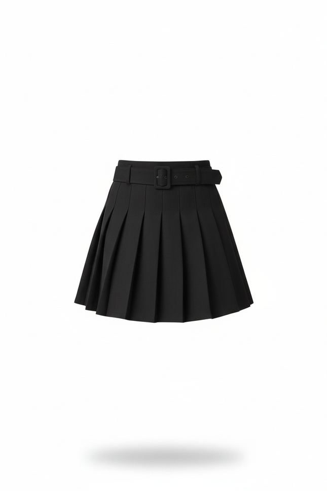 jupe short plissée noir