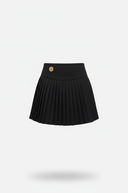 jupe plissée noire et dorée