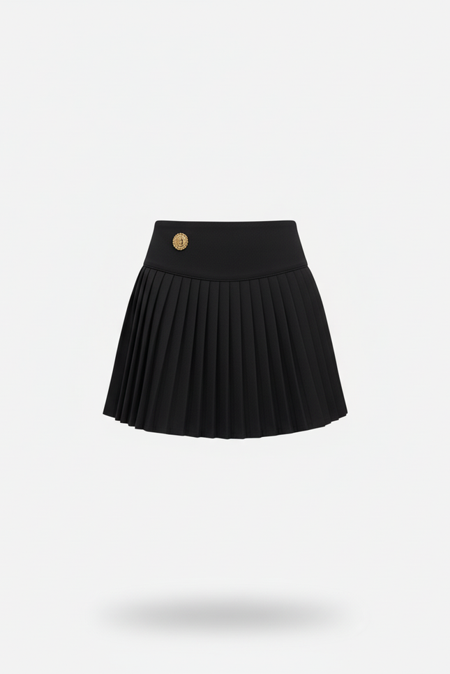 jupe plissée noire et dorée