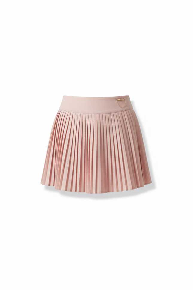 jupe plissée ceinture dorée