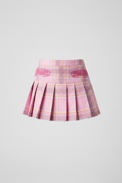 Jupe Plissée rose à carreaux mignonne