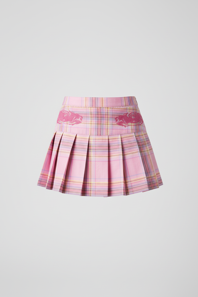 Jupe Plissée rose à carreaux mignonne