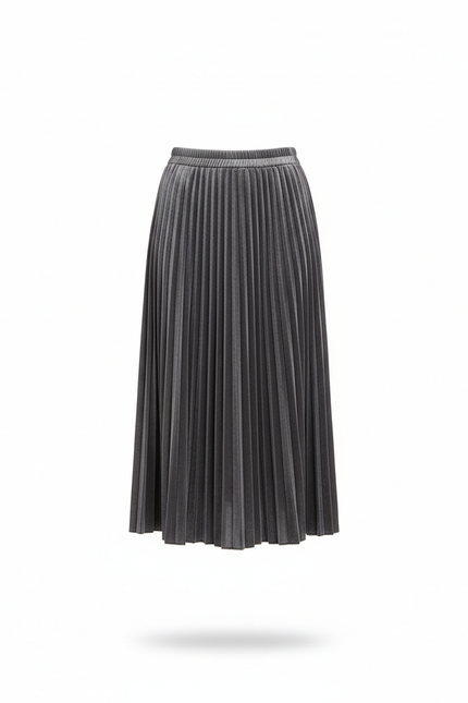 Jupe Plissée velours gris élégante