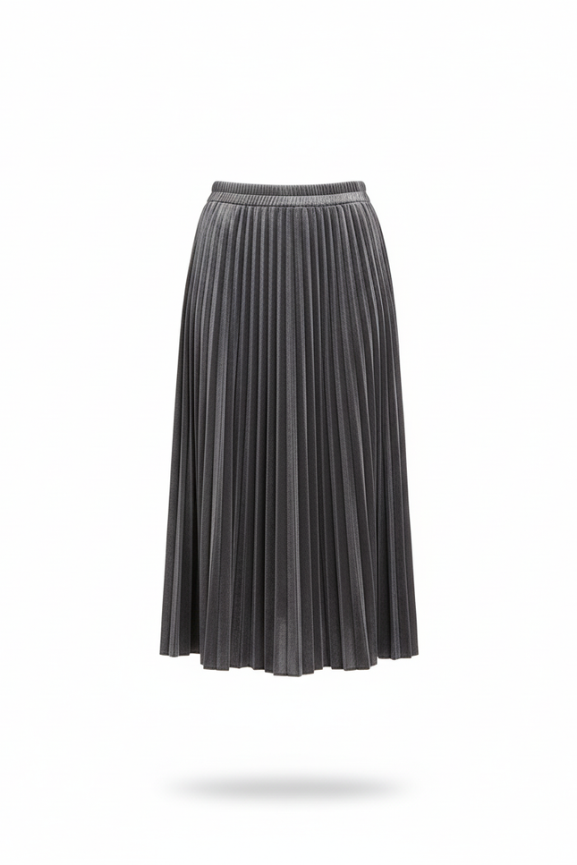 Jupe Plissée velours gris élégante