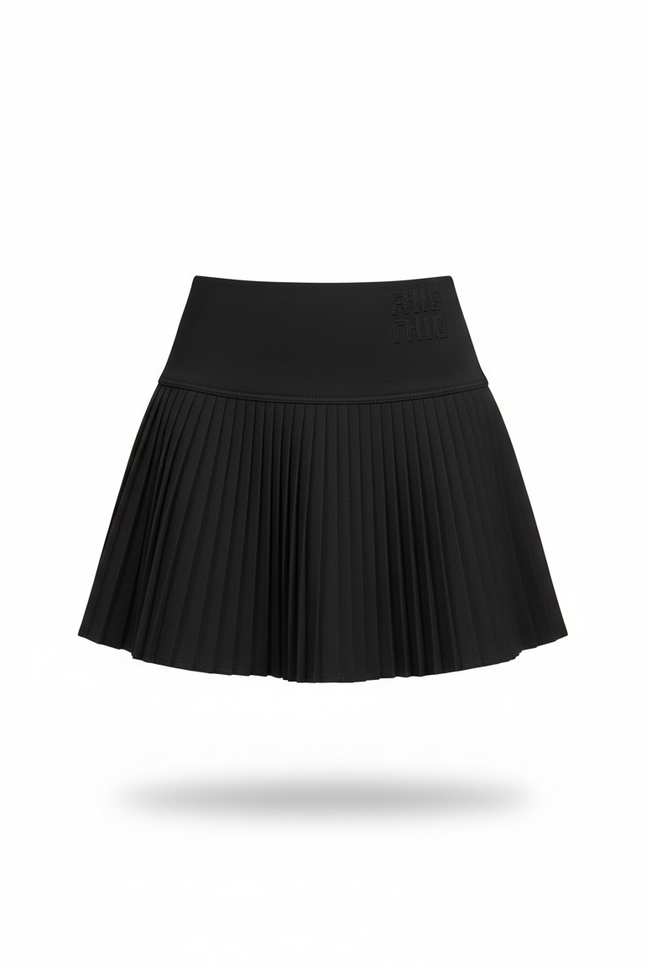 Jupe Plissée noire taille haute chic tendance urbaine