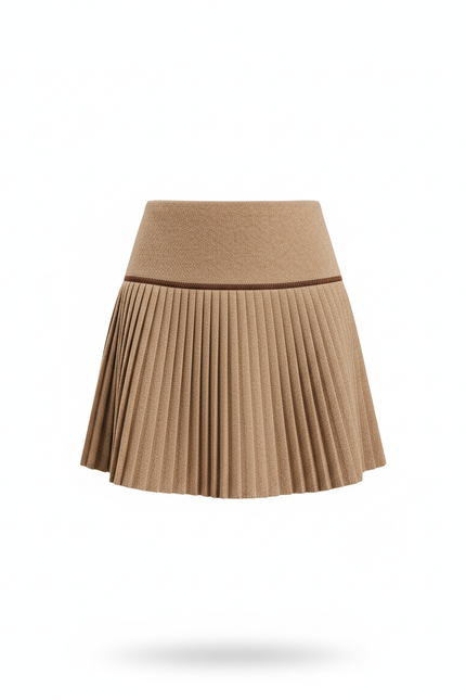 Jupe Plissée mini camel chic