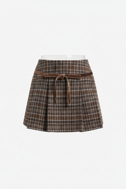 Jupe Plissée tweed carreaux chic