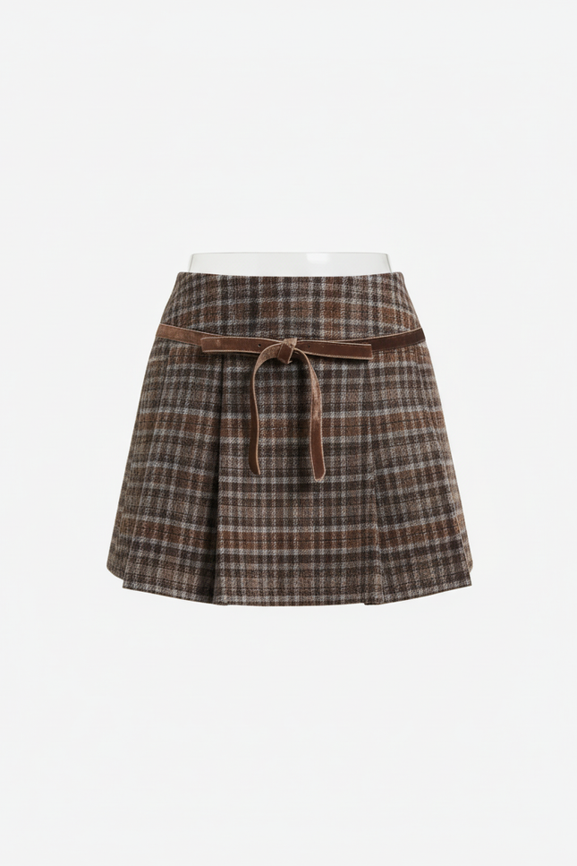 Jupe Plissée tweed carreaux chic