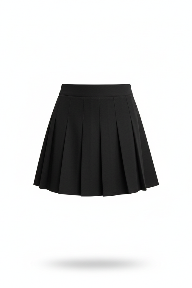 Jupe Plissée Noire Mini Chic quotidienne