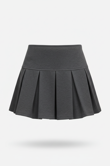 Jupe Plissée grise mini décontractée tendance