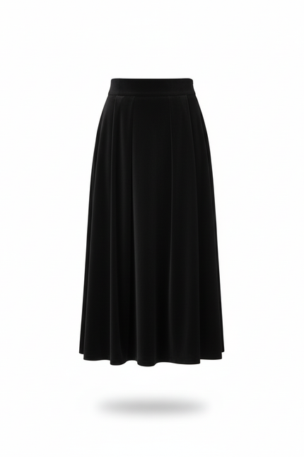 Jupe Plissée Velours Noir Élégante