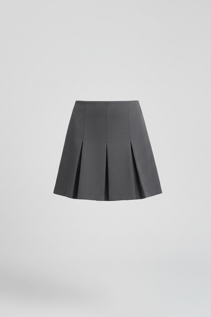 Jupe Plissée gris anthracite mini chic