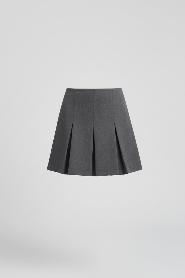 Jupe Plissée gris anthracite mini chic