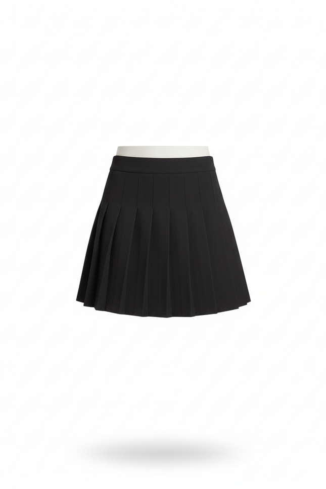 Jupe Plissée noire mini chic féminine gracile