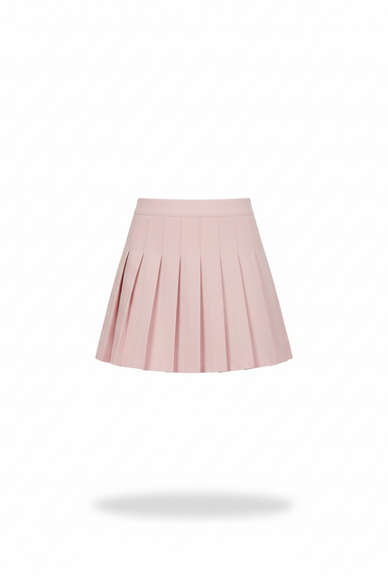 Jupe Plissée rose pâle taille haute chic