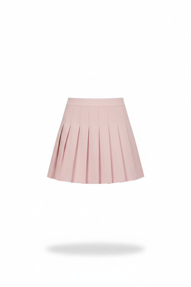 Jupe Plissée rose pâle taille haute chic