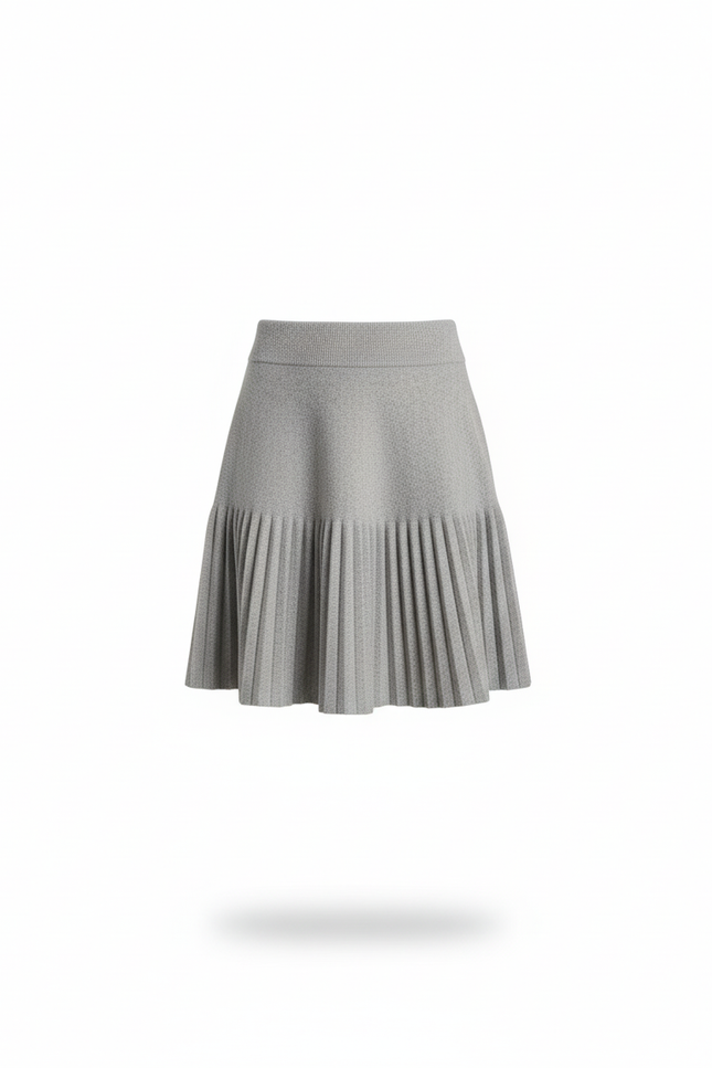 jupe maille plissée en laine