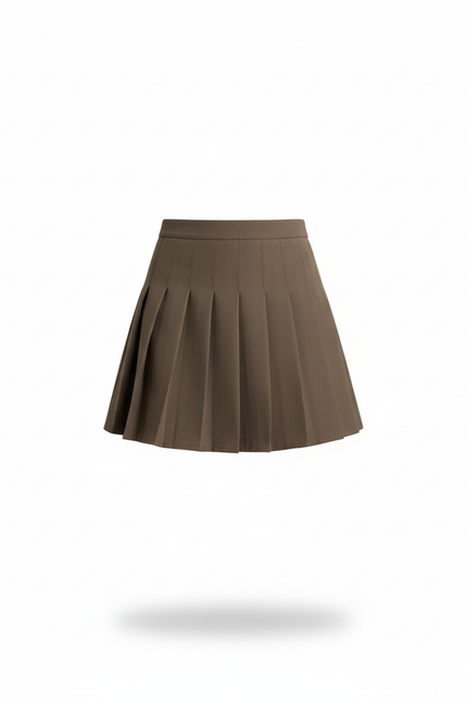 Jupe Plissée marron courte chic