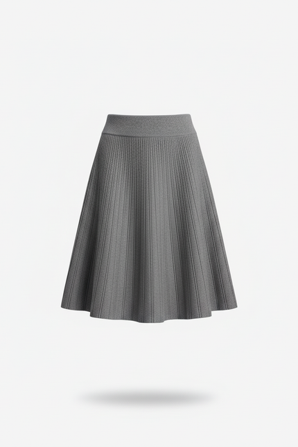 Jupe Plissée maille grise chic
