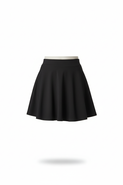 Jupe Plissée noire évasée chic