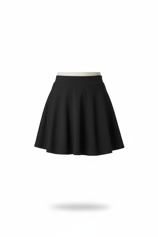 Jupe Plissée noire évasée chic