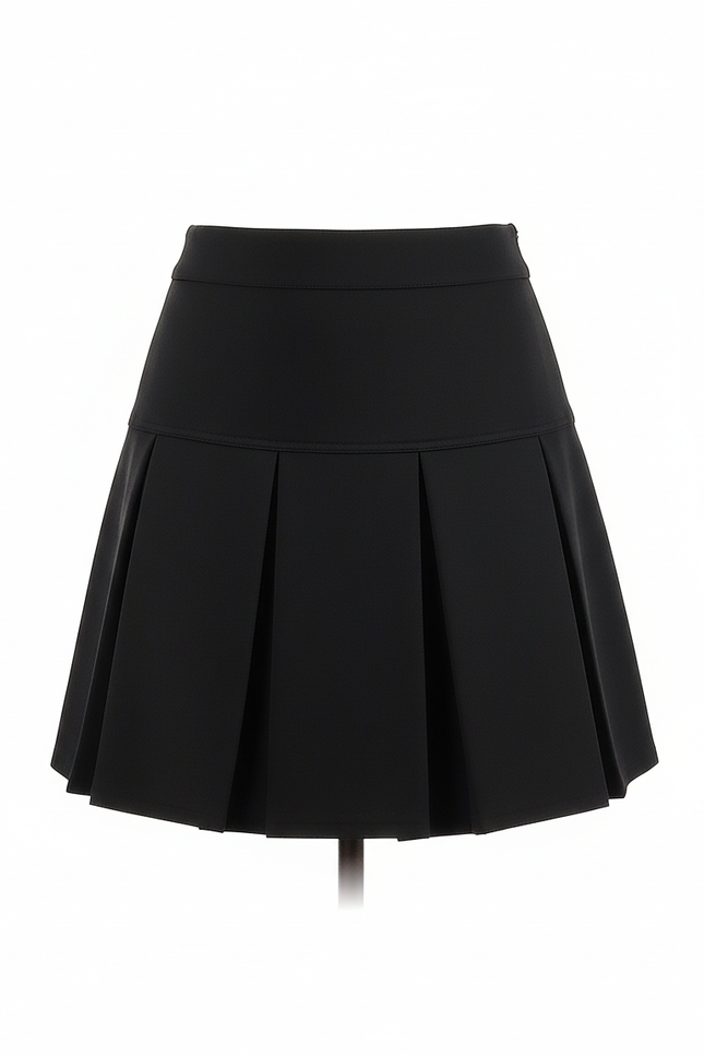 Jupe Plissée Noire Taille Haute Chic originale