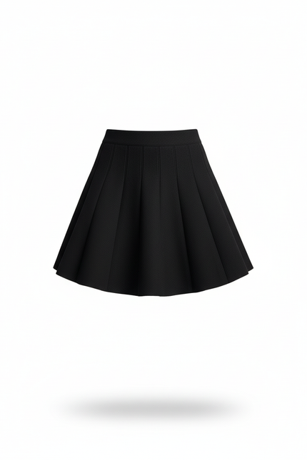 Jupe Plissée Noire Tricotée Chic raffinée