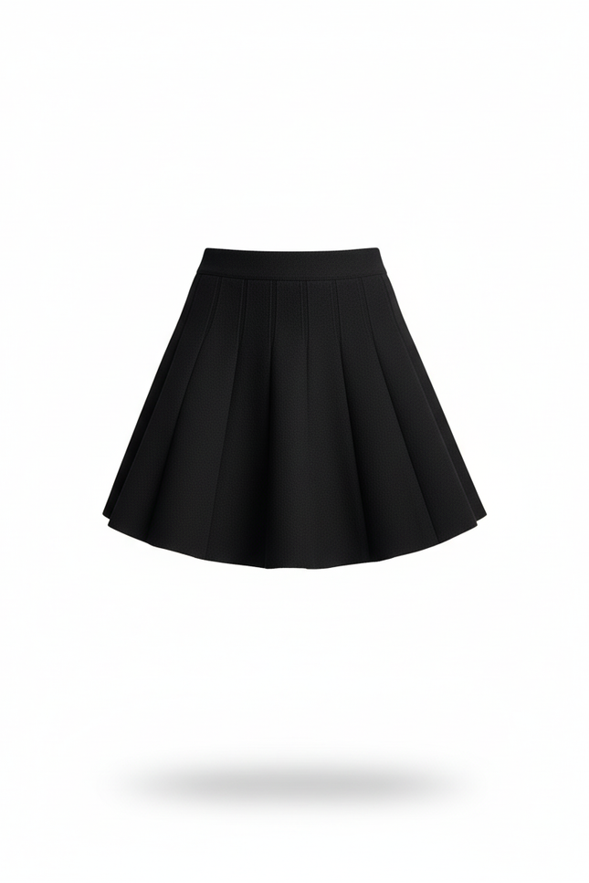 Jupe Plissée Noire Tricotée Chic raffinée