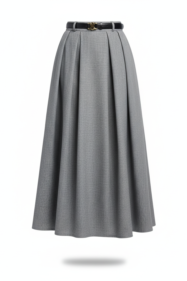 Jupe Plissée grise ample élégante