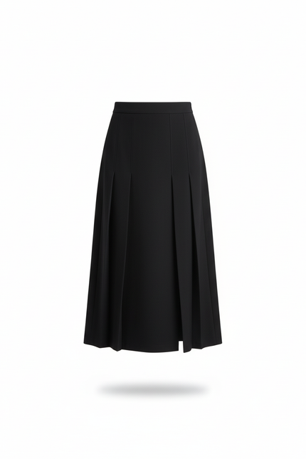 Jupe Plissée Noire Midi Chic confortable