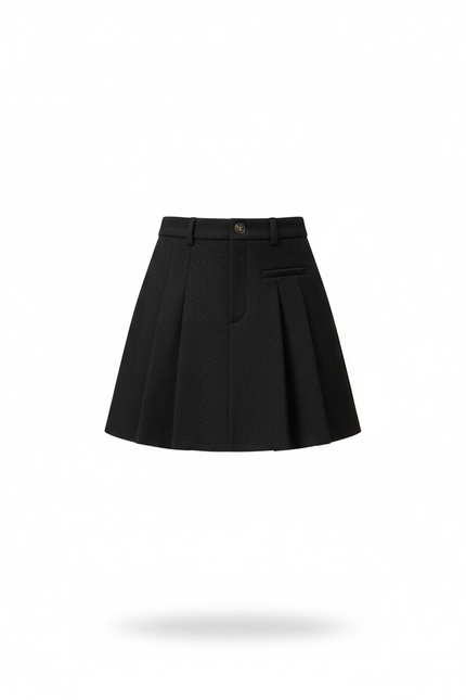 Jupe Plissée noire mini chic polyvalente