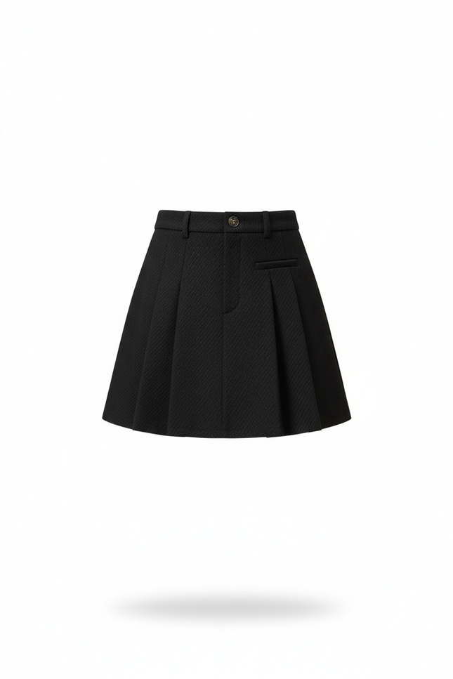 Jupe Plissée noire mini chic polyvalente
