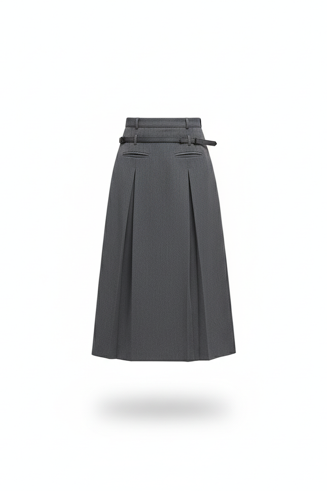 Jupe Plissée grise midi élégante