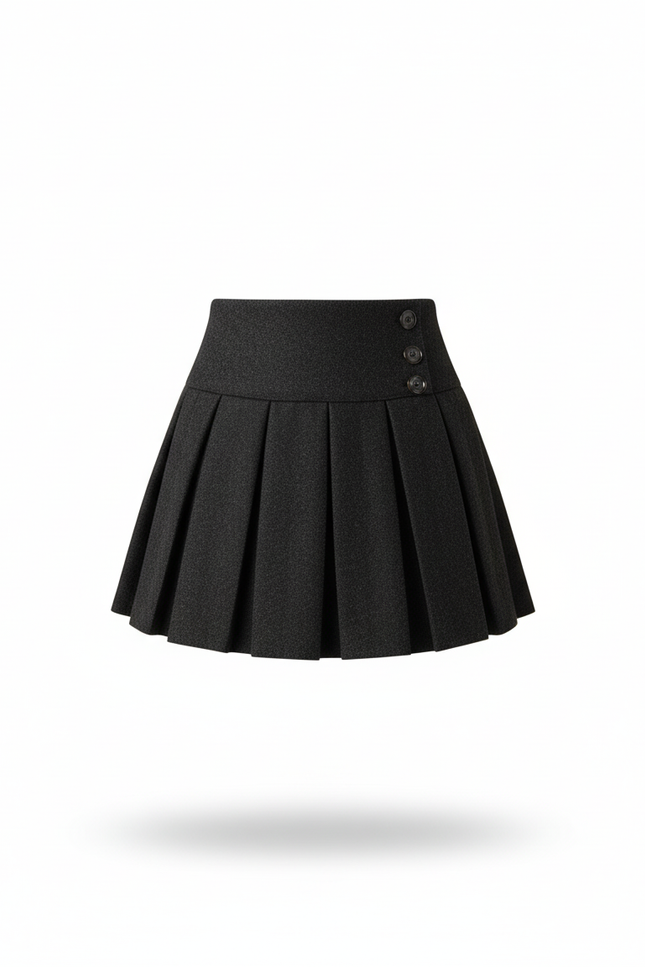 Jupe Plissée grise preppy chic