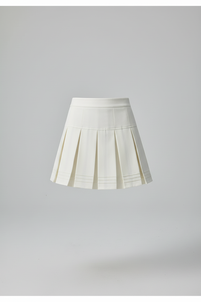 Jupe Plissée blanche mini chic légère