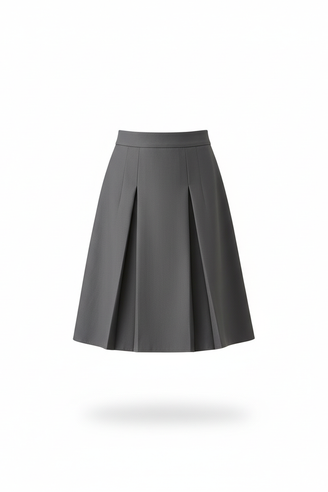 Jupe Plissée Grise A-line Preppy