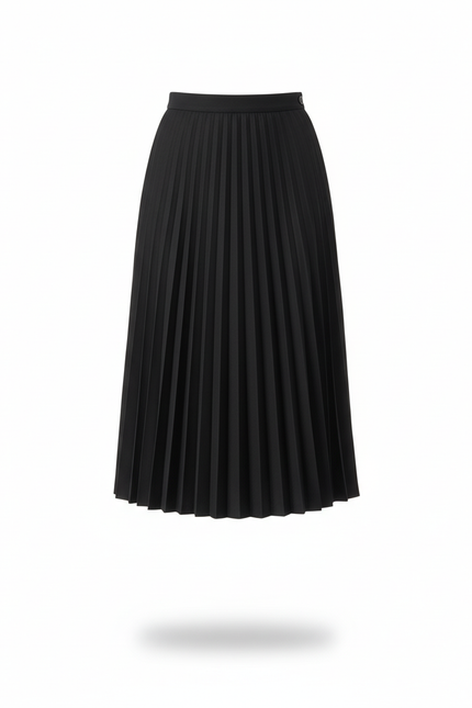 Jupe Plissée Noire Midi Chic dynamique