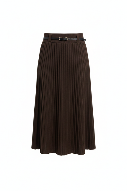 Jupe Plissée marron tricotée élégante chaleureuse