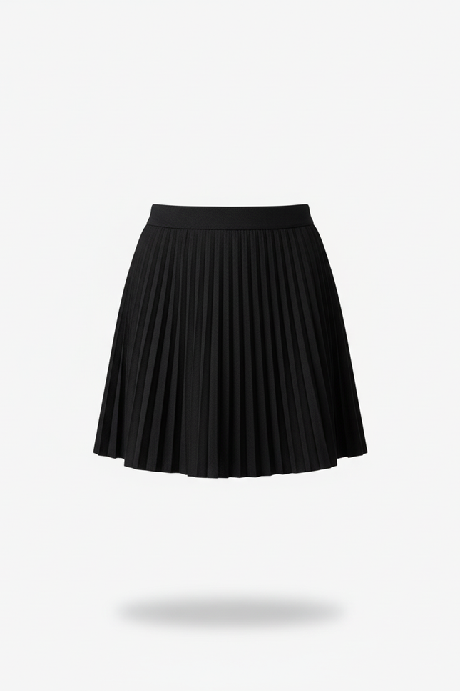 Jupe Plissée noire mini décontractée confortable