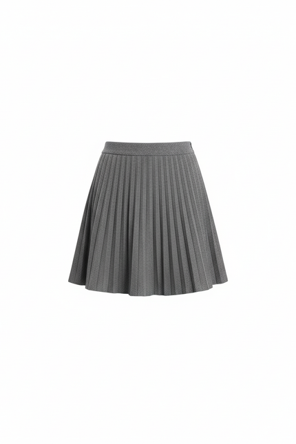 Jupe Plissée Grise Mini Décontractée polyvalente