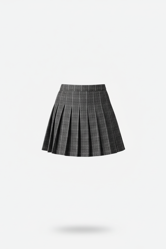 Jupe Plissée grise écossaise chic