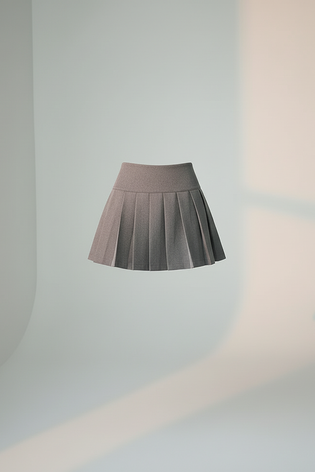 Jupe Plissée grise mini Preppy délicate