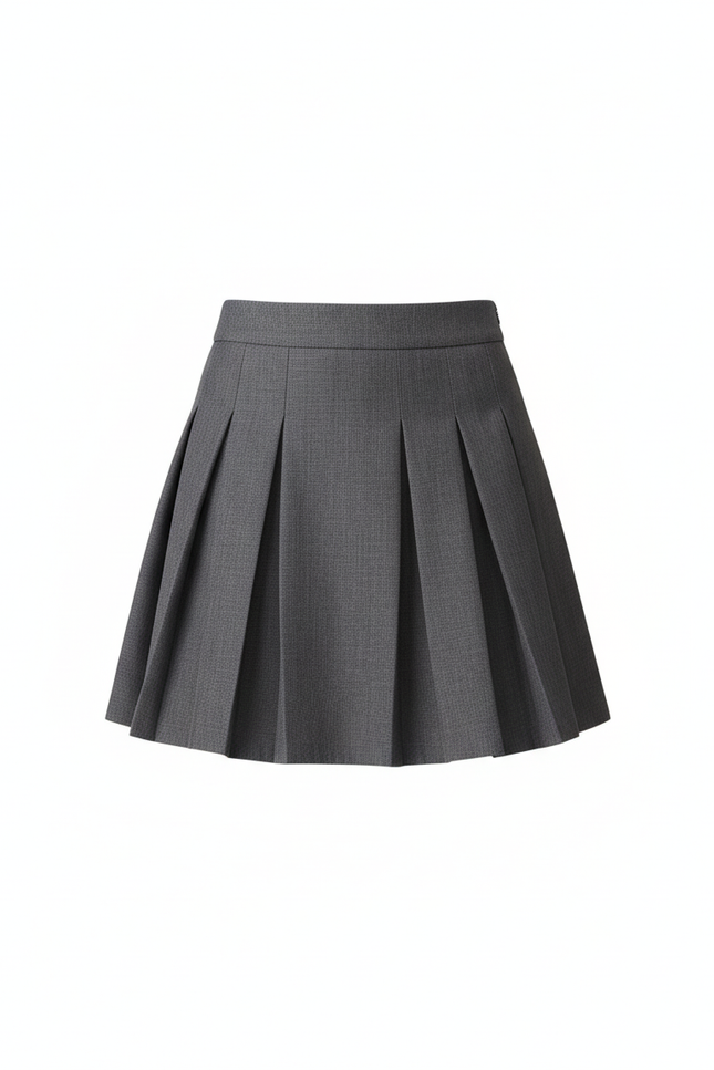 Jupe Plissée Grise Mini Preppy