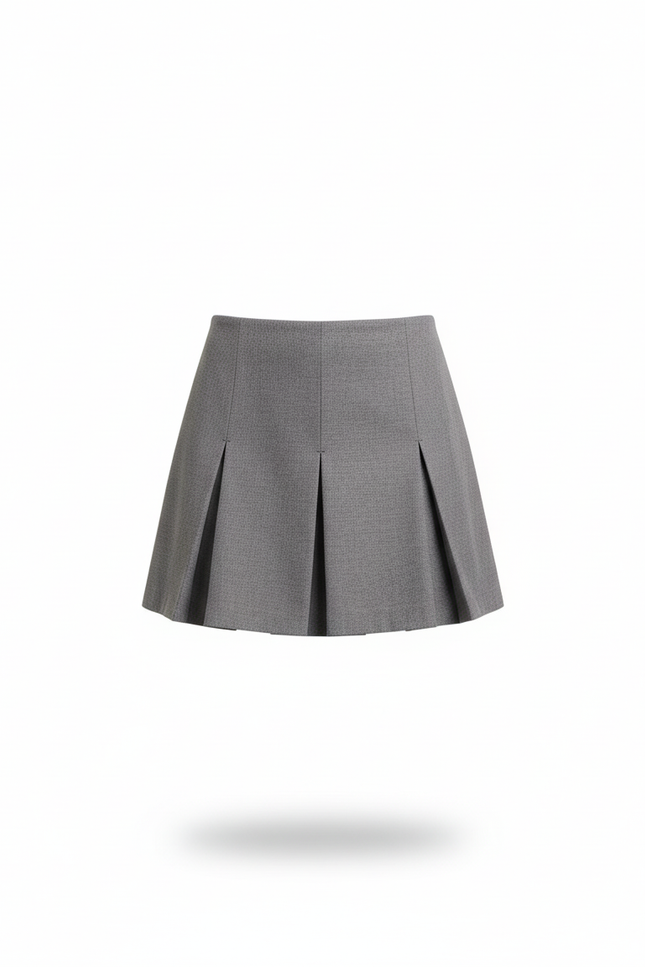 Jupe Plissée grise mini élégante