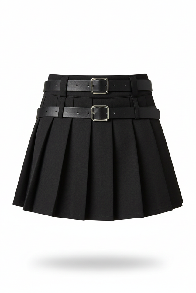 Jupe Plissée Noire Mini Chic délicate